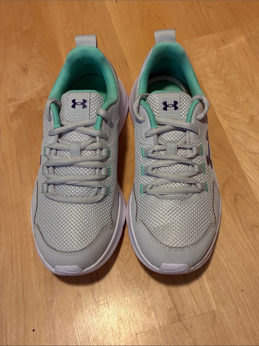 Under Armour Light Gray & Teal Women's Athletic Sneakers